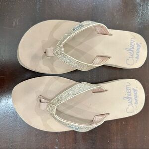 Reef Gold Glitter cushion flip flops